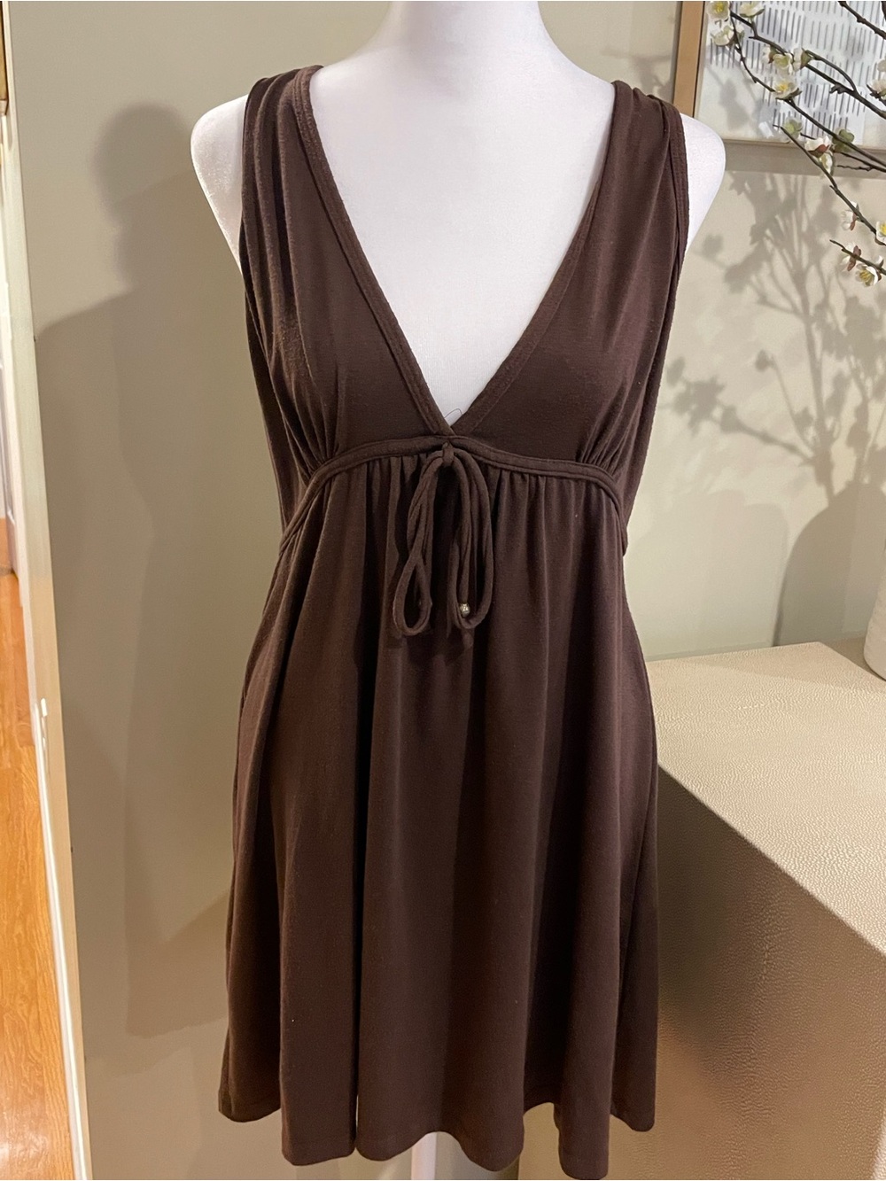 Chocolate Brown V-Neck J. Valdi cover-up